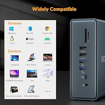 USB C ドッキング ステーション、iDsonix 12 in 1 Amazon.com: iDsonix DisplayLink Docking Station Dual Monitor